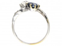 Edwardian Sapphire & Diamond Crossover Ring