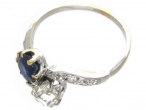Edwardian Sapphire & Diamond Crossover Ring