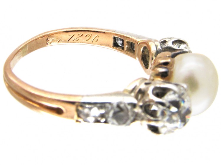 Victorian Natural Pearl & Diamond Ring