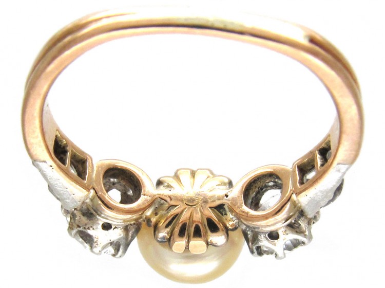 Victorian Natural Pearl & Diamond Ring