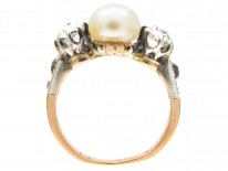 Victorian Natural Pearl & Diamond Ring