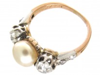 Victorian Natural Pearl & Diamond Ring