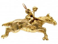9ct Gold Racehorse & Jockey Pendant or Charm