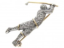 Diamond Studded Golfer Brooch