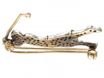 Diamond Studded Golfer Brooch