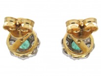 Emerald & Diamond Cluster Earrings