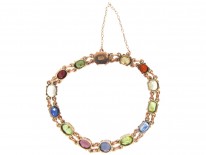 Edwardian Multi Gemstone 9ct Gold Bracelet
