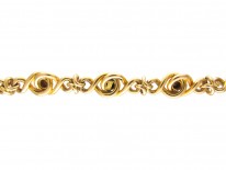 18ct Gold Edwardian Knotty Bracelet set with Turquoise