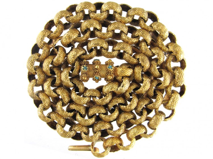 Georgian 18ct Gold Chain with Barrel Clasp