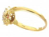 Edwardian Ruby & Diamond Cluster Ring