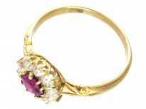 Edwardian Ruby & Diamond Cluster Ring