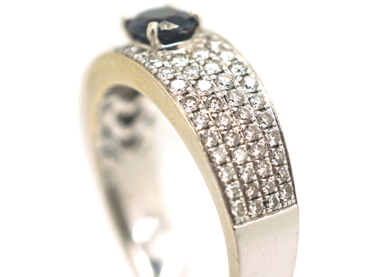 Diamond Studded & Sapphire Band Ring