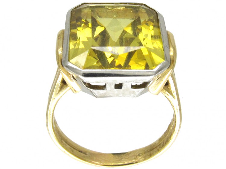 Synthetic Yellow Sapphire 18ct Gold Ring