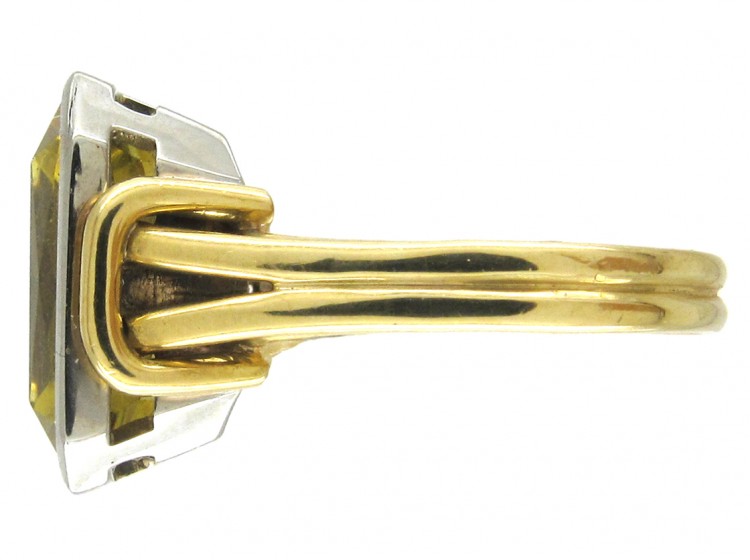 Synthetic Yellow Sapphire 18ct Gold Ring