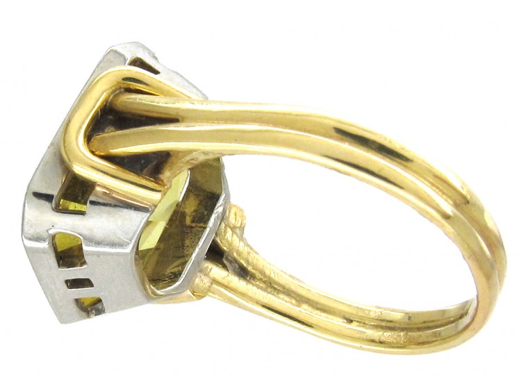 Synthetic Yellow Sapphire 18ct Gold Ring
