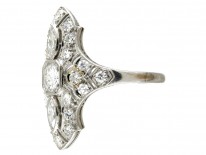 Art Deco Diamond Marquise Shaped Ring