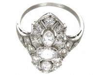 Art Deco Diamond Marquise Shaped Ring