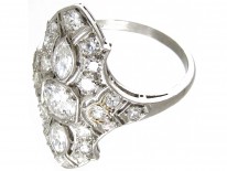 Art Deco Diamond Marquise Shaped Ring