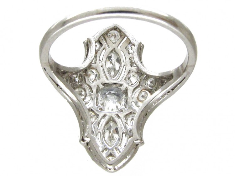Art Deco Diamond Marquise Shaped Ring