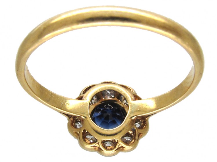 Edwardian Sapphire & Diamond Cluster Ring