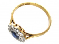 Edwardian Sapphire & Diamond Cluster Ring