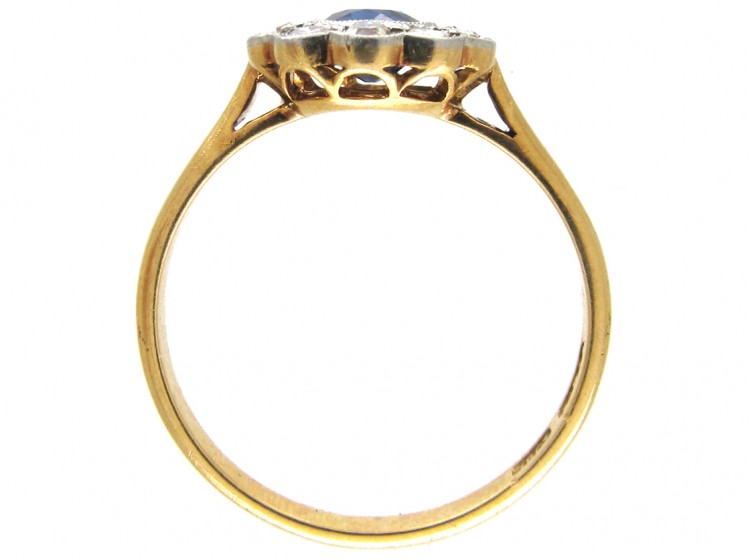Edwardian Sapphire & Diamond Cluster Ring