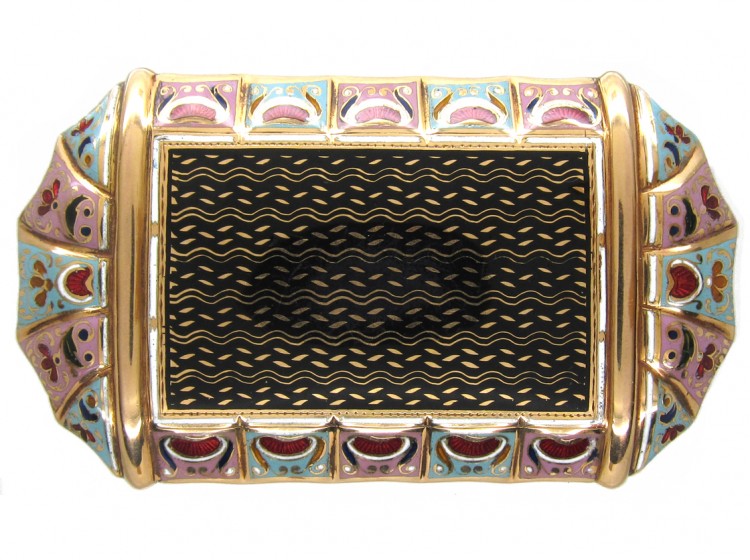 Early 19th Century Swiss Enamel Gold Box
