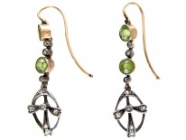 Edwardian Peridot & Diamond Drop Earrings