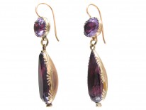 Georgian Foiled Amethyst Drop Earrings