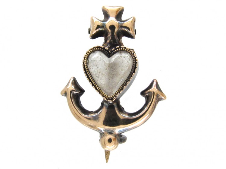 Georgian Gold Miniature Faith, Hope & Charity Brooch