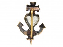 Georgian Gold Miniature Faith, Hope & Charity Brooch