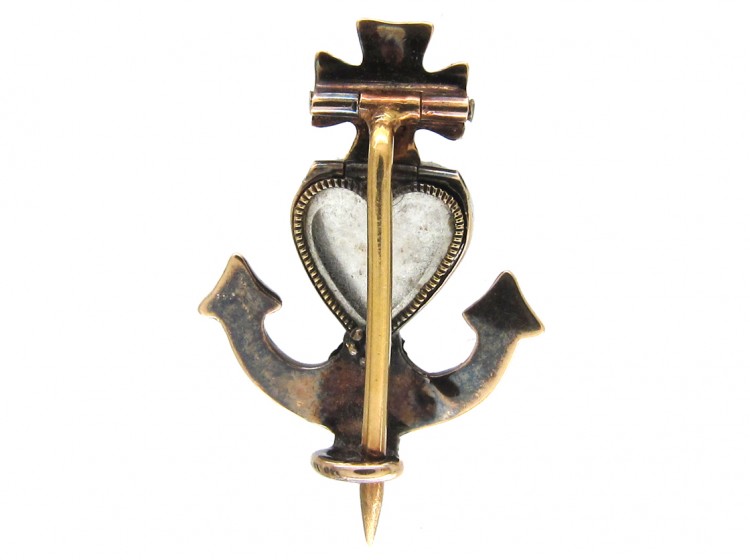 Georgian Gold Miniature Faith, Hope & Charity Brooch