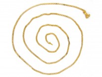 Georgian 18ct Gold Long Chain with Three colour Gold Hand Clasp