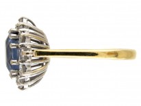 Sapphire & Diamond Oval Cluster Ring