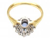 Sapphire & Diamond Oval Cluster Ring