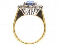 Sapphire & Diamond Oval Cluster Ring