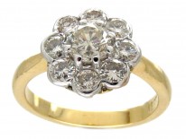 18ct Gold & Platinum Diamond Cluster Ring