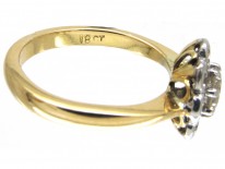 18ct Gold & Platinum Diamond Cluster Ring