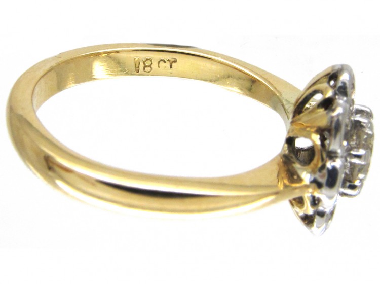 18ct Gold & Platinum Diamond Cluster Ring