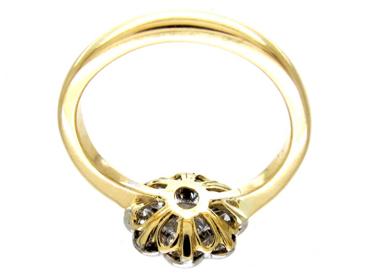 18ct Gold & Platinum Diamond Cluster Ring
