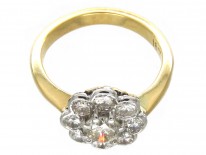 18ct Gold & Platinum Diamond Cluster Ring