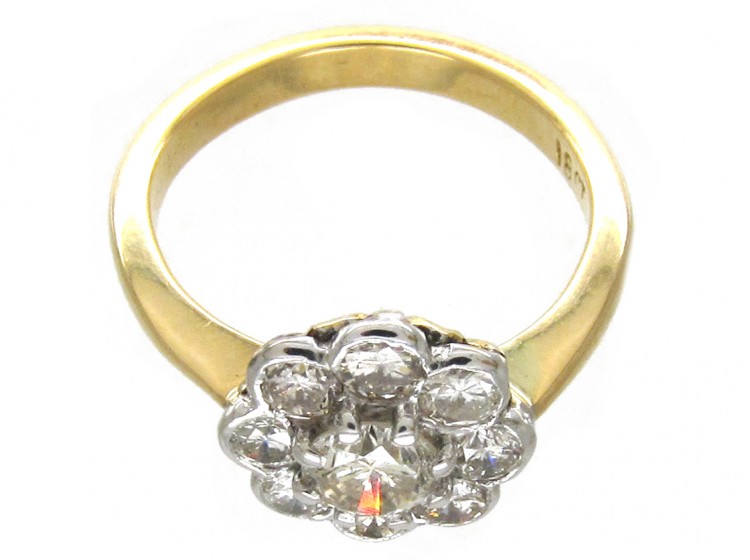 18ct Gold & Platinum Diamond Cluster Ring
