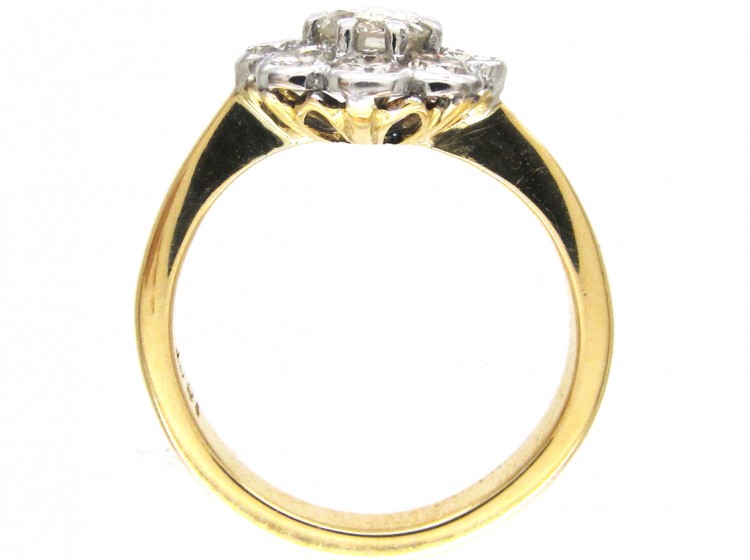 18ct Gold & Platinum Diamond Cluster Ring