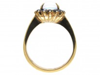 Moonstone & Sapphire Oval Ring