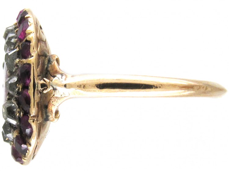 Georgian Almandine Garnet & Diamond Ring