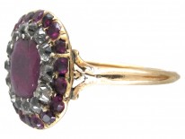 Georgian Almandine Garnet & Diamond Ring