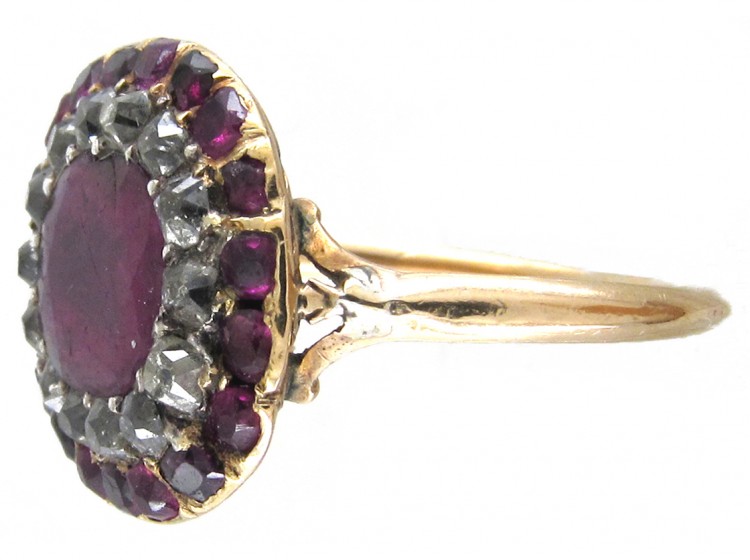 Georgian Almandine Garnet & Diamond Ring