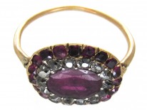 Georgian Almandine Garnet & Diamond Ring