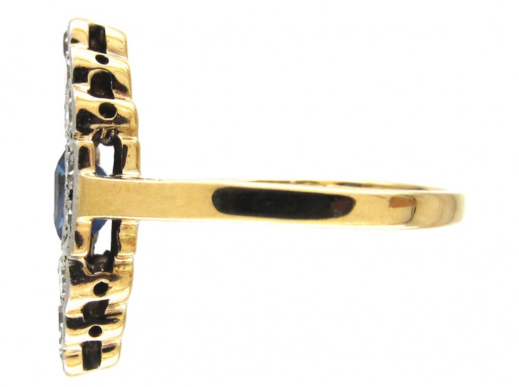 Art Deco Sapphire & Diamond Marquise Ring