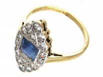 Art Deco Sapphire & Diamond Marquise Ring